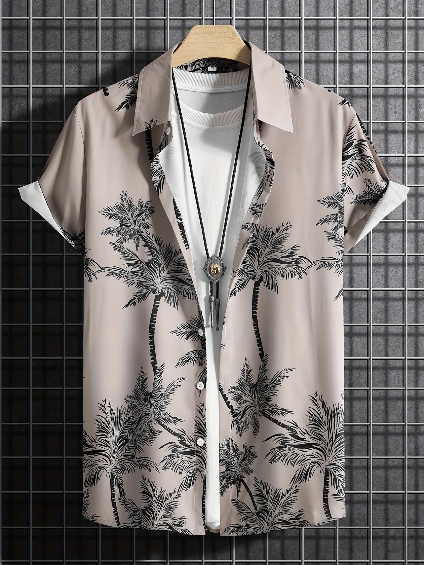 Palm Tree Pattern Hawaiian Shirt Men's Summer Vacation Resort