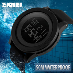 Unisex Sporty Round Electronic Watch Waterproof Casual Military Wristwatch