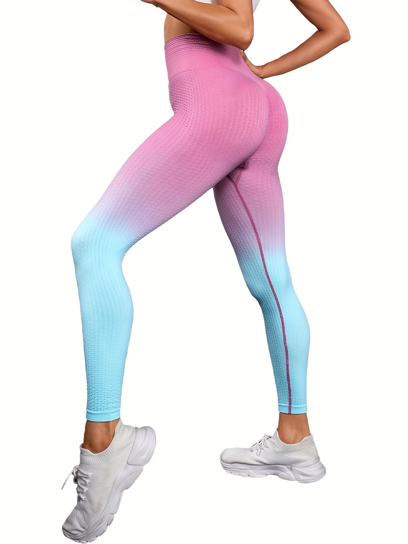 Gradient High Waist Sports Leggings Butt Lifting Yoga Pants