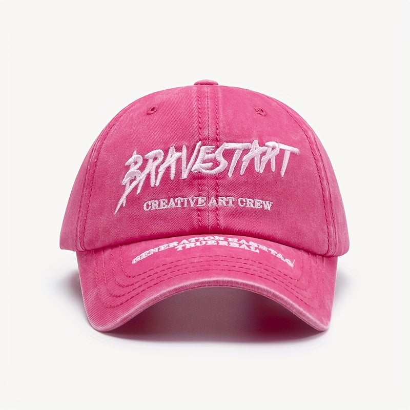 Vintage Letter Embroidery Baseball Cap Washed Distressed Dad Hats