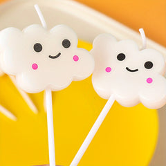 Birthday Candles Wrapped Decoration Bowknot Cloud Rainbow Flower Theme