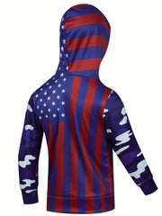 3D Flag Graphic Hoodie Unisex Novelty Kangaroo Pocket Pullover Sweatshirt