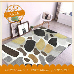 Modern Faux Cashmere Area Rug Geometric Soft Fluffy Living Room Mat