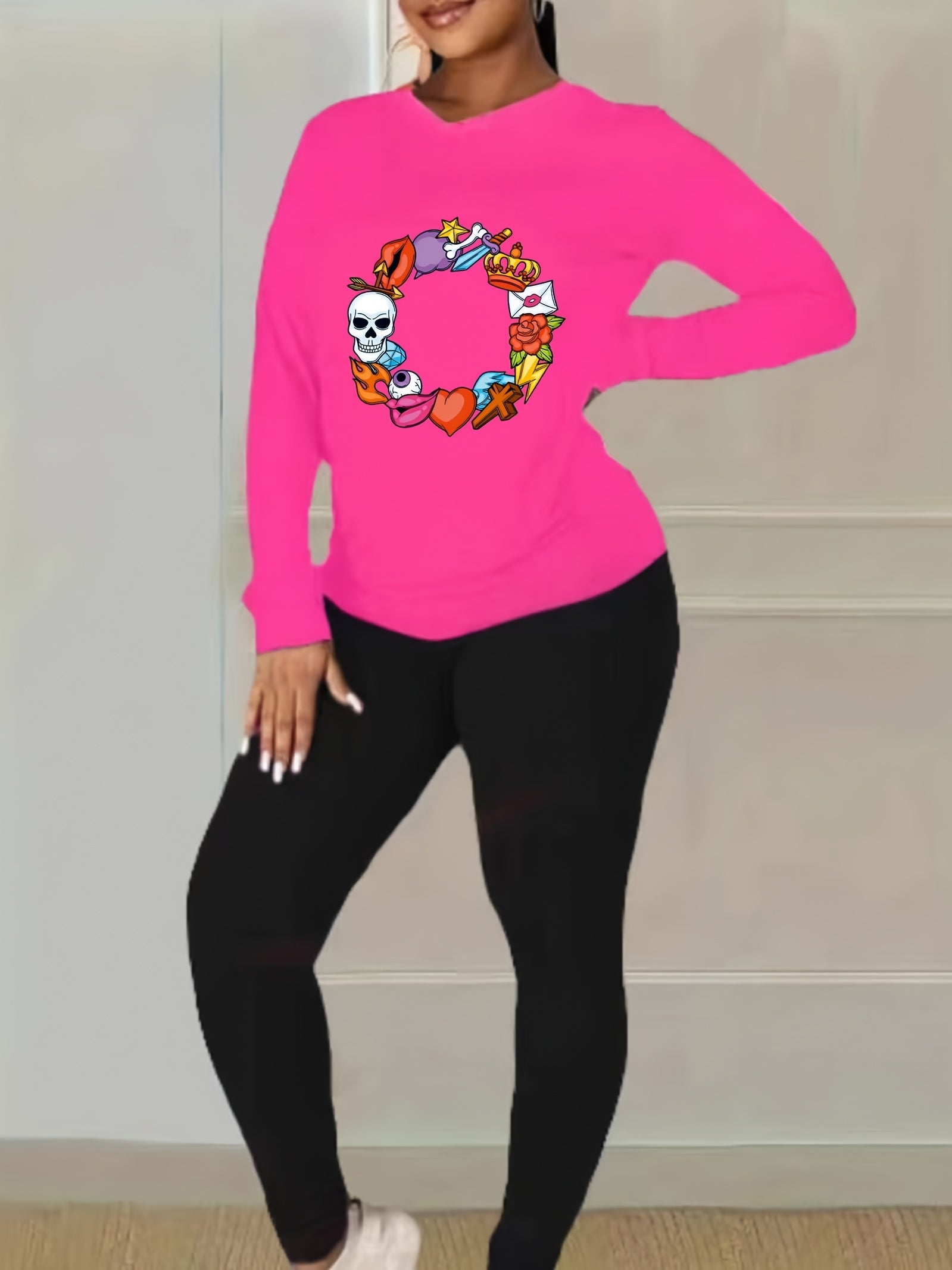 Halloween Graphic Print 2 Piece Set