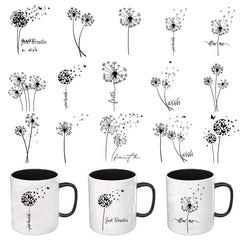 Dandelion UV DTF Transfer Stickers 16oz Glass Jars DIY Crafts