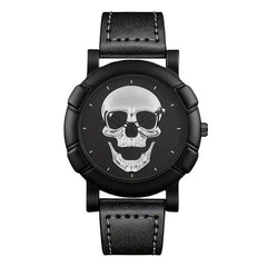 Hiphop Men's Watch Skull Pattern Quartz Wristwatch Set