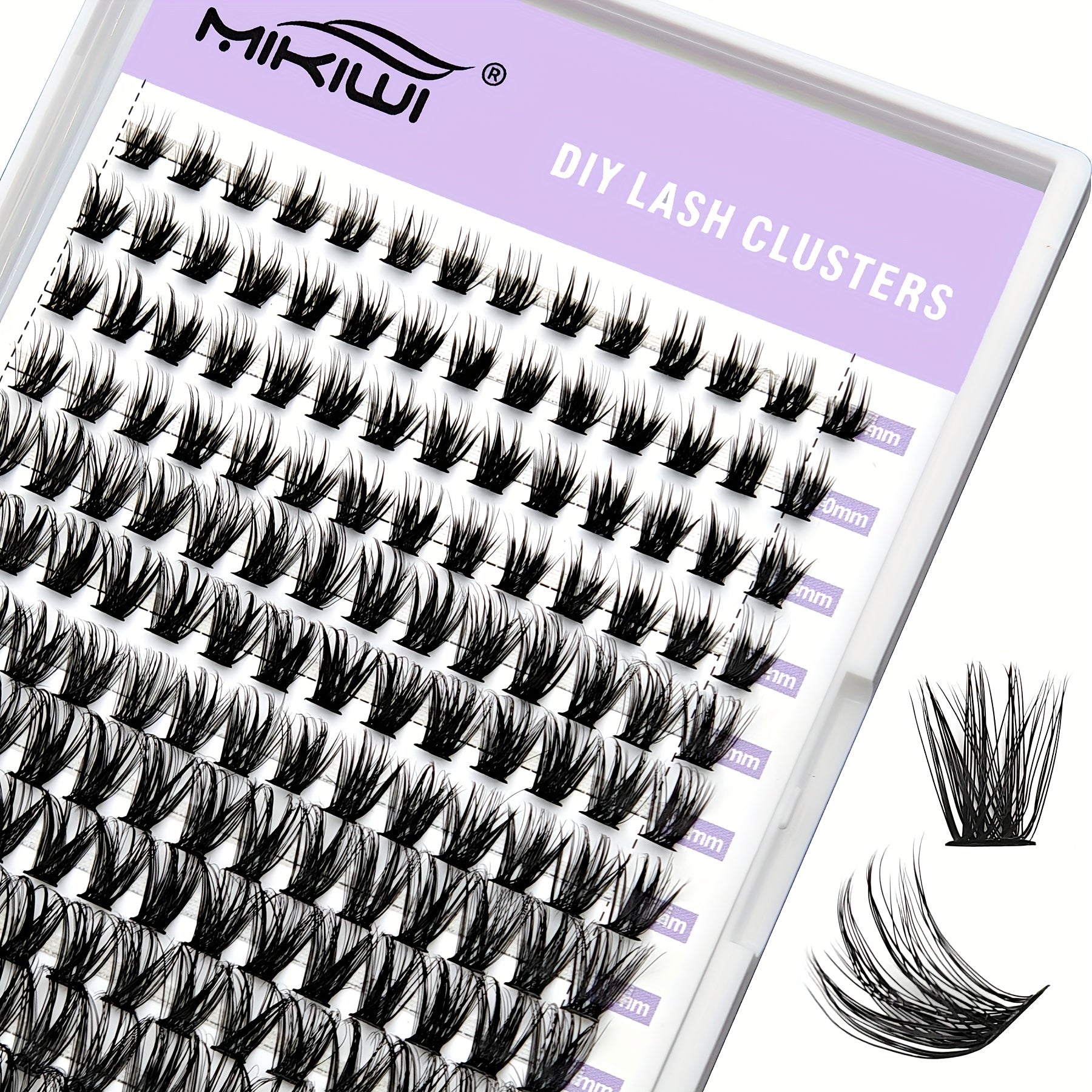 144pcs Cluster Lashes Mix 0.07mm D Curl DIY Kit