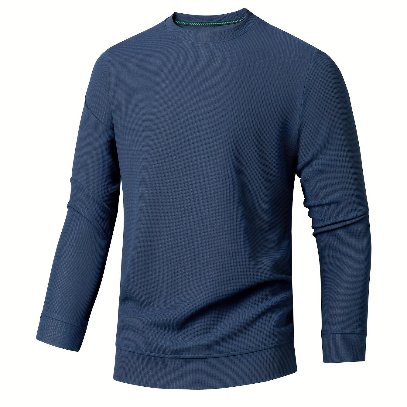 Men's Crew Neck Pullover Solid Sweatshirt for Spring Fall
