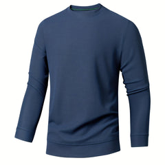 Men's Crew Neck Pullover Solid Sweatshirt for Spring Fall