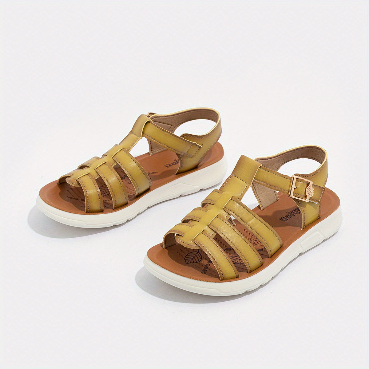 Women's Fisherman Sandals Open Toe Woven Flat Sandals Buckle Outdoor Casual
