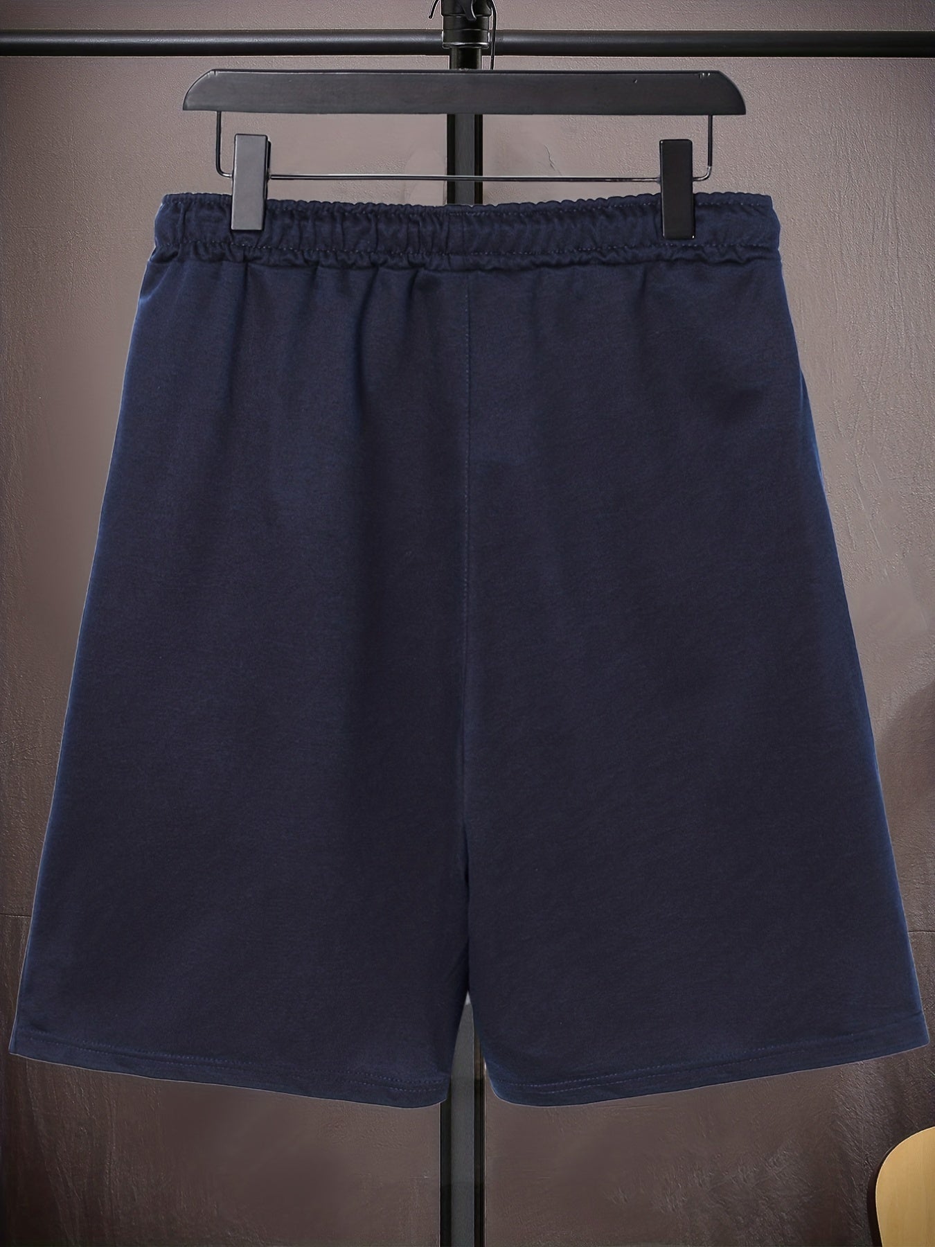 Letter Print Casual Mid Stretch Graphic Drawstring Shorts Men's Shorts