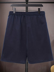 Letter Print Casual Mid Stretch Graphic Drawstring Shorts Men's Shorts
