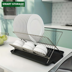 Foldable X-shaped Draining Rack Countertop Dish Bowl Storage