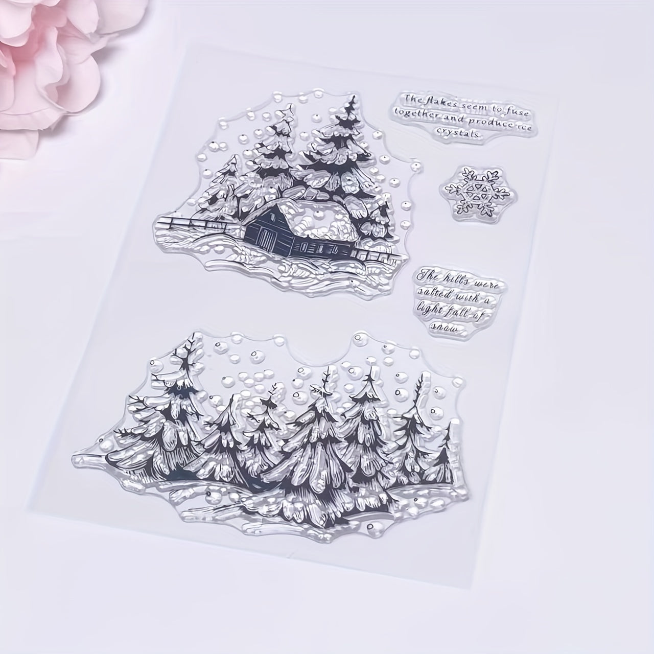 Christmas Tree Forest Snowflake Transparent Seal for Holiday Decor