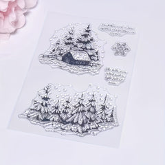 Christmas Tree Forest Snowflake Transparent Seal for Holiday Decor