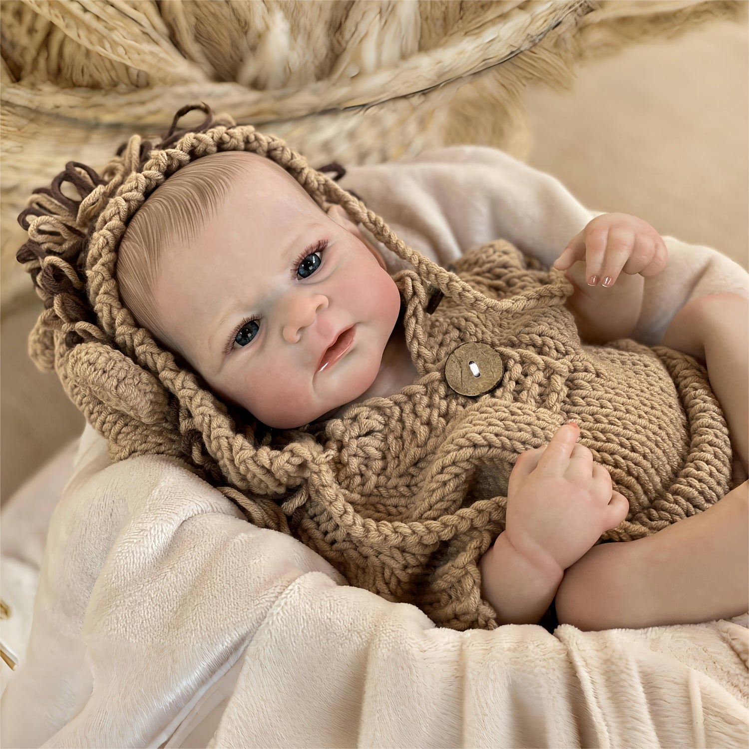 Adorable 46 Lifelike Boy Reborn Doll with Realistic Features & Accessories