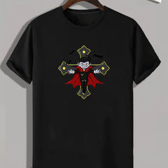 Cartoon Boy On Cross Print Men's Graphic T-shirt