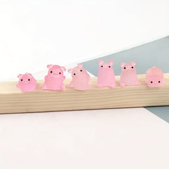 6pcs Glow Dark Piglet Garden Decoration Outdoor Home Holiday Decor