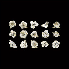 30pcs Flowers Plants Stickers Golden Stamping Lace Dec