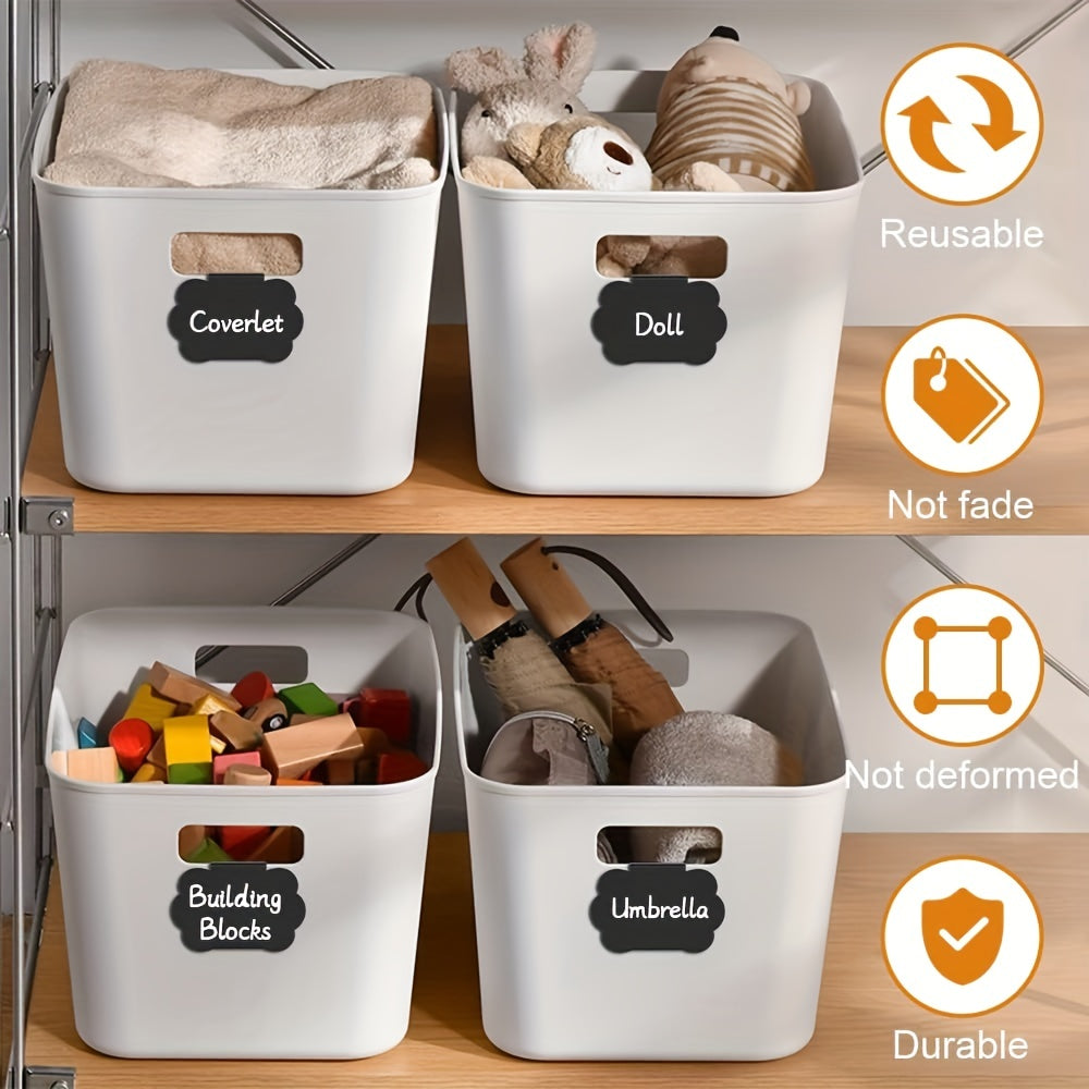 8pcs Storage Bin Basket Labels Chalkboard with Markers