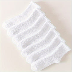 7 Pairs Fuzzy Socks Warm Mid Tube Women's Stockings