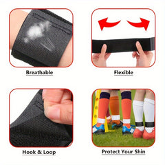 4PCS Soccer Shin Guard Strap Anti Slip Ankle Guards