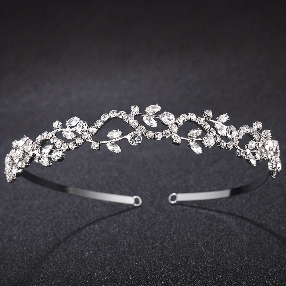 Rhinestone Crown Headband Baroque Bridal Wedding Hair Accessory