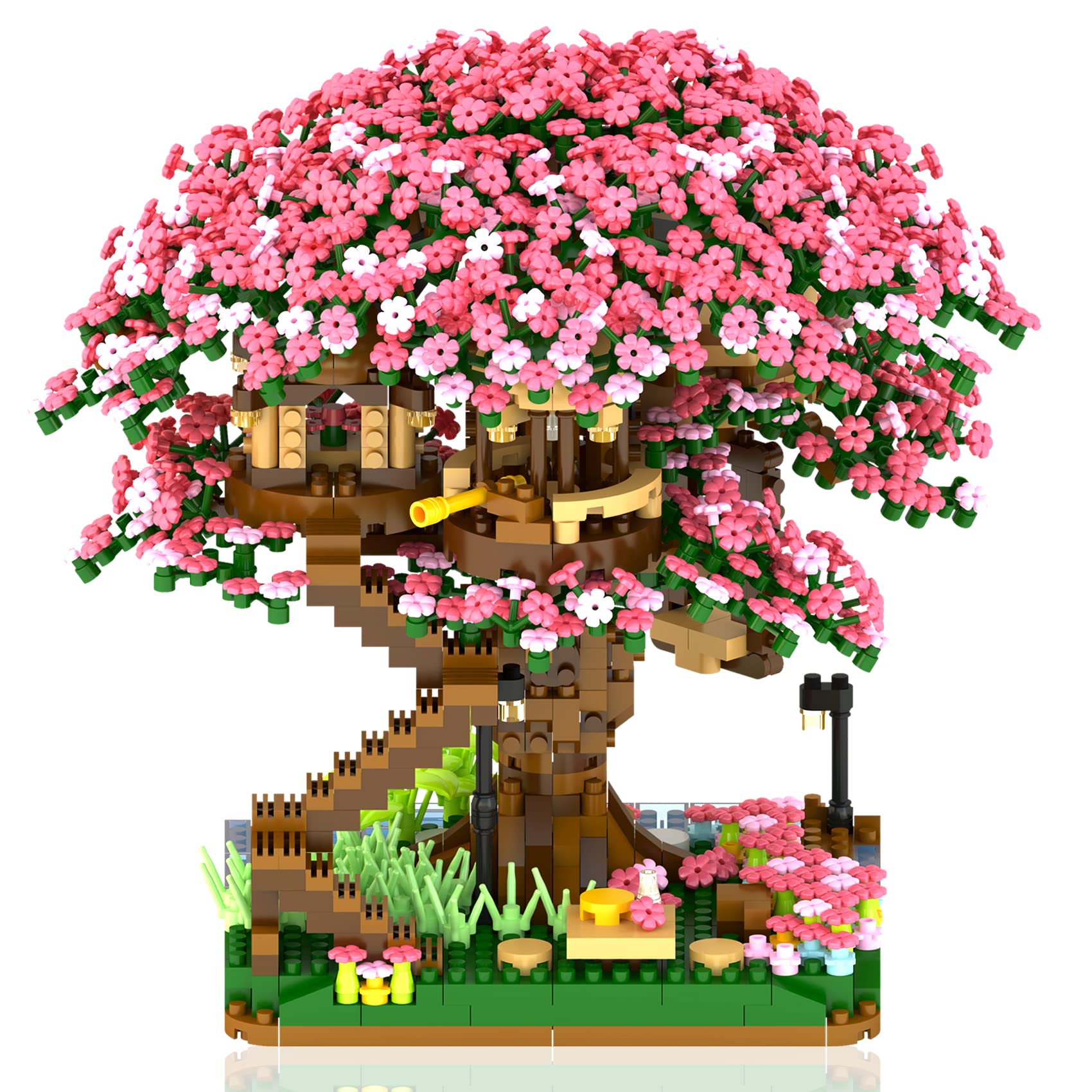 Cherry Bonsai Tree Building Set - Mini Blocks Sakura Tree House