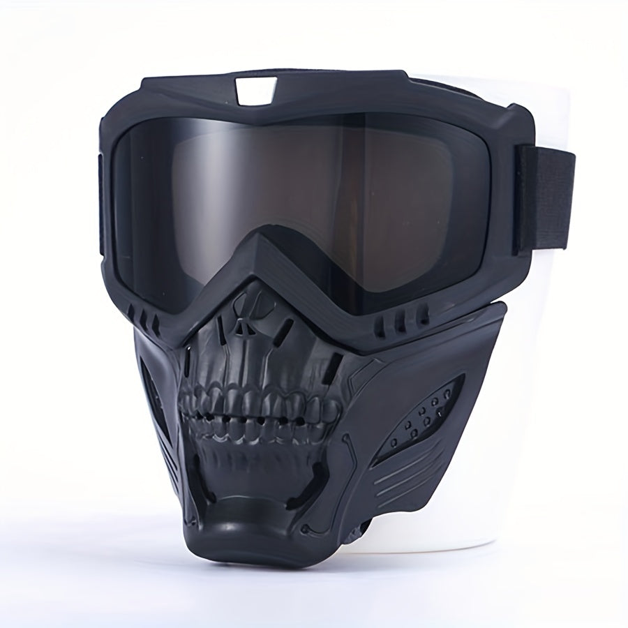 Detachable Skull Goggle Mask Protective Glasses Adjustable Face Shield