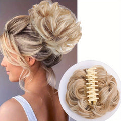 Messy Hair Bun Hair Piece Tousled Updo Hairpiece For Women Wavy Curly