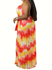 Tie Dye Halter Maxi Cami Dress