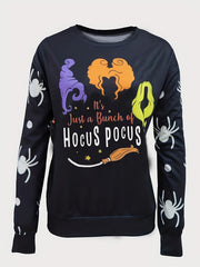 Halloween Graphic Print Sweatshirt Casual Crew Neck Long Sleeve Sweatshirt