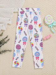 Toddler Girls Lollipop Graphic Athletic Leggings Elastic Waist Yoga Pants