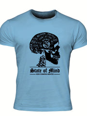 Men's State Of Mind Print T shirt Casual Comfy Tee for Summer