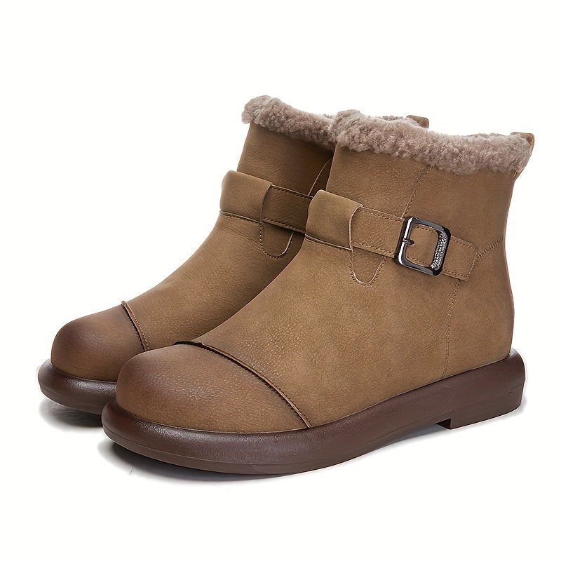 Women's Non Slip Thickened Medium Tube Snow Boots - Comfortable & Warm