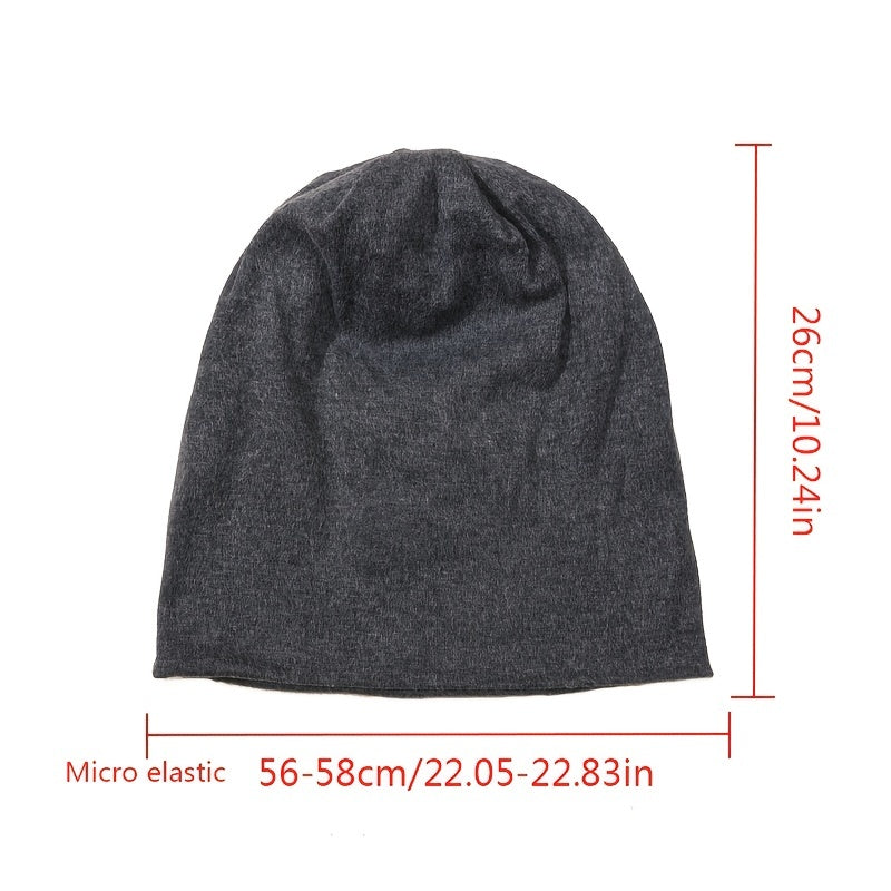 Soft Fleece Skull Cap for Men Winter Warm Cuffed Beanie Hat