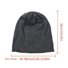 Soft Fleece Skull Cap for Men Winter Warm Cuffed Beanie Hat