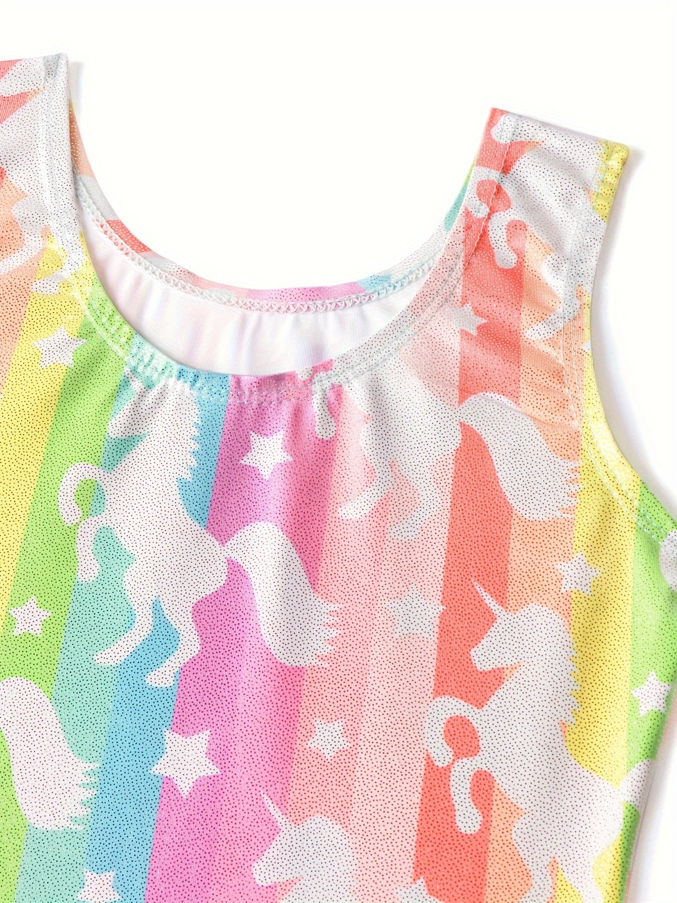 2pcs Unicorn Graphic Gymnastics Suit Hair Ring Set