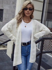 Cozy Open Front Knit Cardigan Long Sleeve Sweater