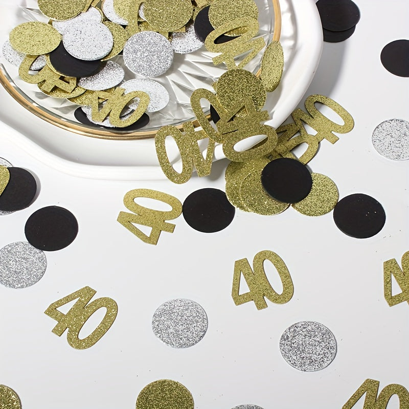 40th Birthday Party Decoration Golden Disc Confetti Table Decor