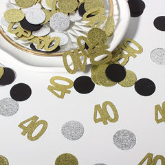 40th Birthday Party Decoration Golden Disc Confetti Table Decor