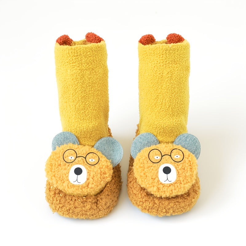 Baby Boy's Non-slip Winter Bear Doll Plush Socks