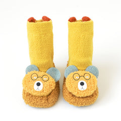 Baby Boy's Non-slip Winter Bear Doll Plush Socks