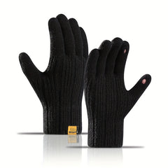 Winter Velvet Lining Warm Gloves Touch Screen Knitted Gloves