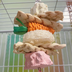 Parrot Corn Husk Grinding Stone Toy Cage Hanging Decoration Swing Molar