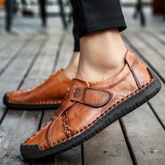 Men's Lightweight Loafer Shoes Breathable Slip On Hook And Loop Fastener Shoes