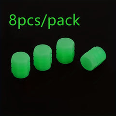 8pcs Mini Luminous Tire Valve Caps Glowing Wheel Hub Decor Auto Accessories