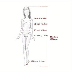 6pcs Doll Clothes Swimsuit Bathrobe Slippers Set Doll Accessories Dress Up Toy