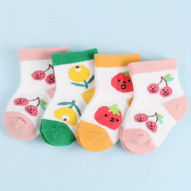 Fruit Jacquard Baby Socks Orange Tomato Cherry Pattern Sweet Socks