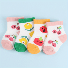 Fruit Jacquard Baby Socks Orange Tomato Cherry Pattern Sweet Socks